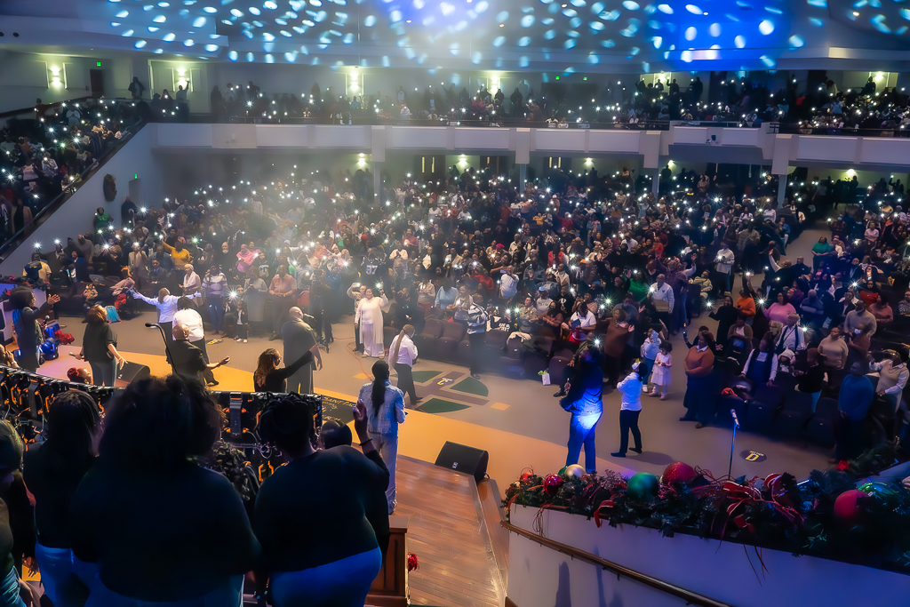 Congregation worshipping at The Saint Paul's Baptist Church